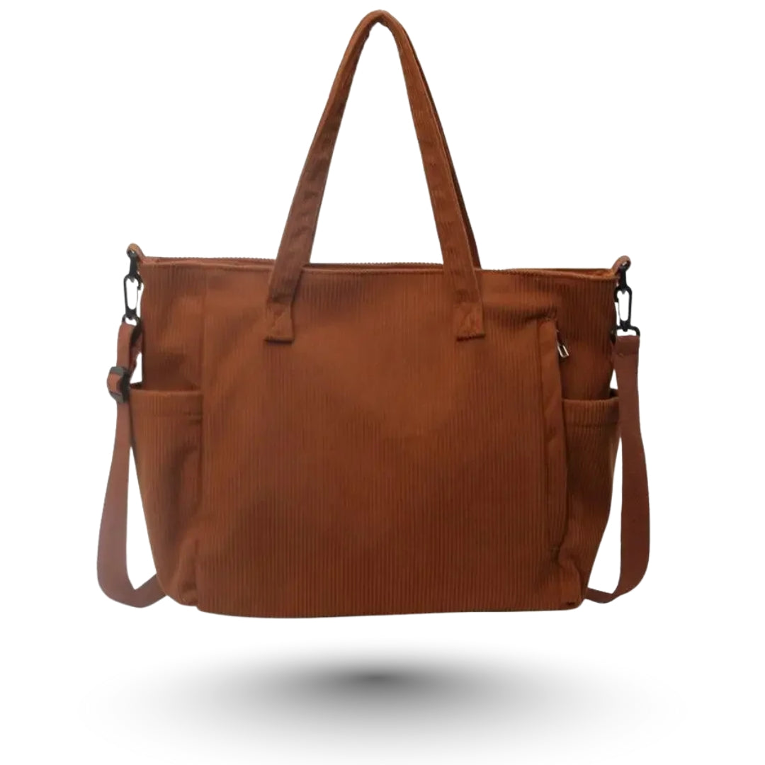 SORAYA - Grand Sac à Main de Cour en Velours Côtelé