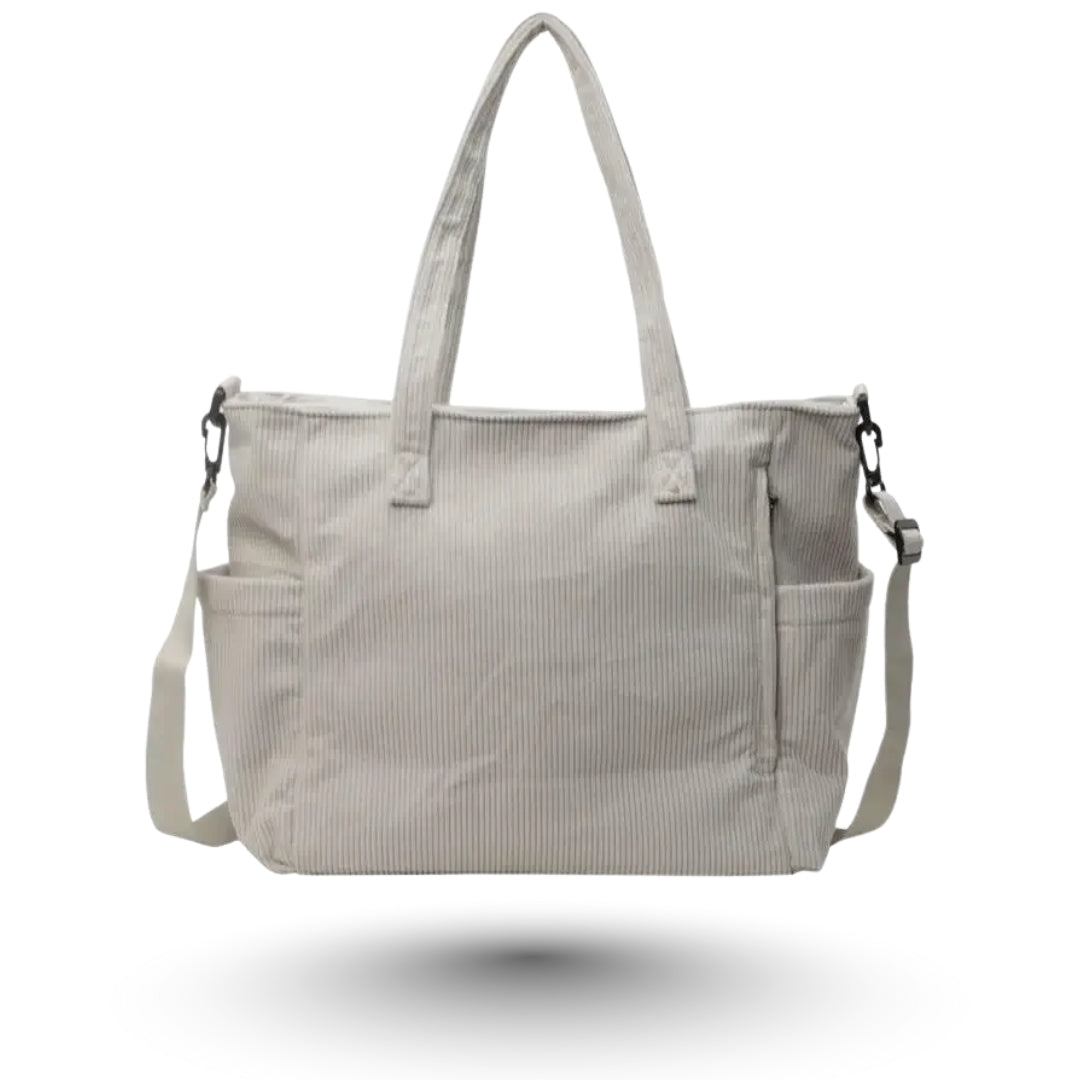 SORAYA - Grand Sac à Main de Cour en Velours Côtelé